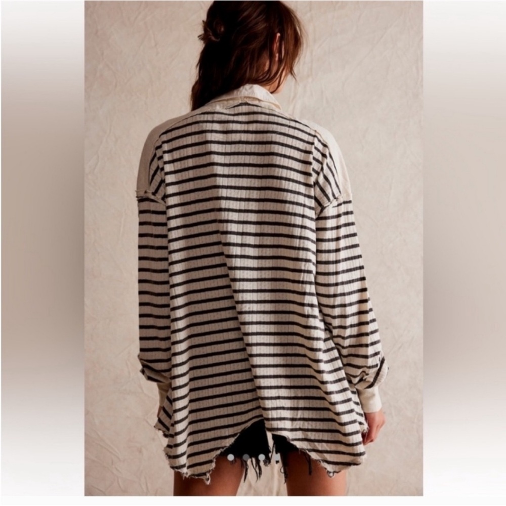 NWT FREE PEOPLE ALL FOR U LONG SLEEVE POLO MSRP $128 - Picture 2 of 4